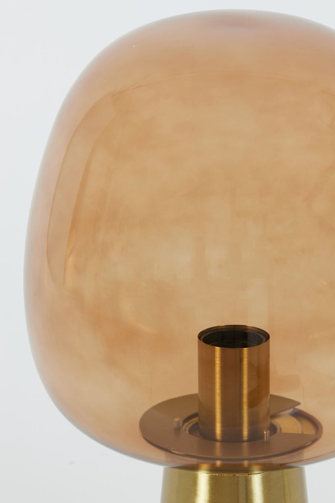 Light &amp; Living - Lampe de table 'Maysony' (Taille M, Verre Marron &amp; Bronze)