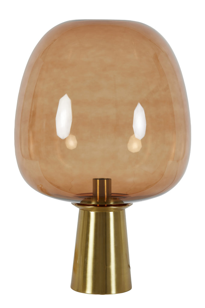 Light &amp; Living - Lampe de table 'Maysony' (Taille L, Verre Marron &amp; Bronze)