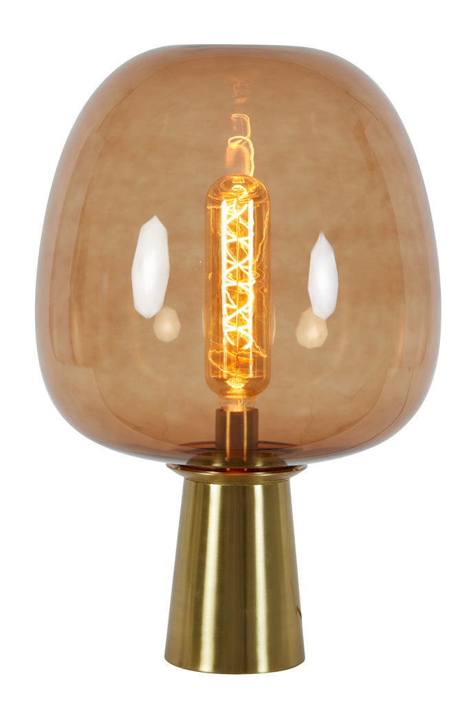 Light &amp; Living - Lampe de table 'Maysony' (Taille L, Verre Marron &amp; Bronze)