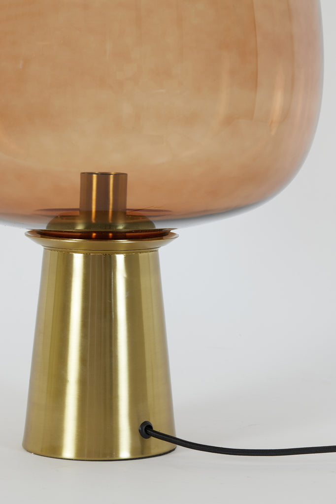 Light &amp; Living - Lampe de table 'Maysony' (Taille L, Verre Marron &amp; Bronze)