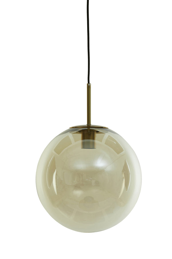 Light &amp; Living - Lampe à suspension 'Medina' (40cm, Verre, Bronze Antique et Ambre)