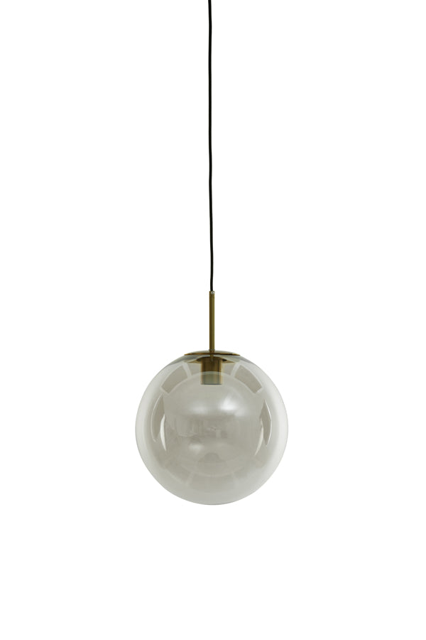 Light &amp; Living - Lampe à suspension 'Medina' (40cm, Verre, Bronze Antique et Transparent)