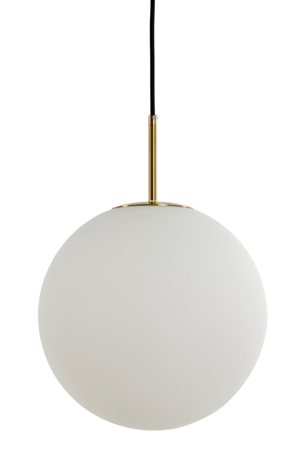 Light &amp; Living - Lampe à suspension 'Medina' (40cm, Verre, Bronze Antique &amp; Blanc Mat)