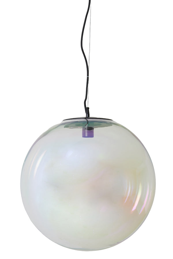 Light &amp; Living - Lampe suspendue 'Medina' (48cm, Verre, Arc-en-ciel et Noir)