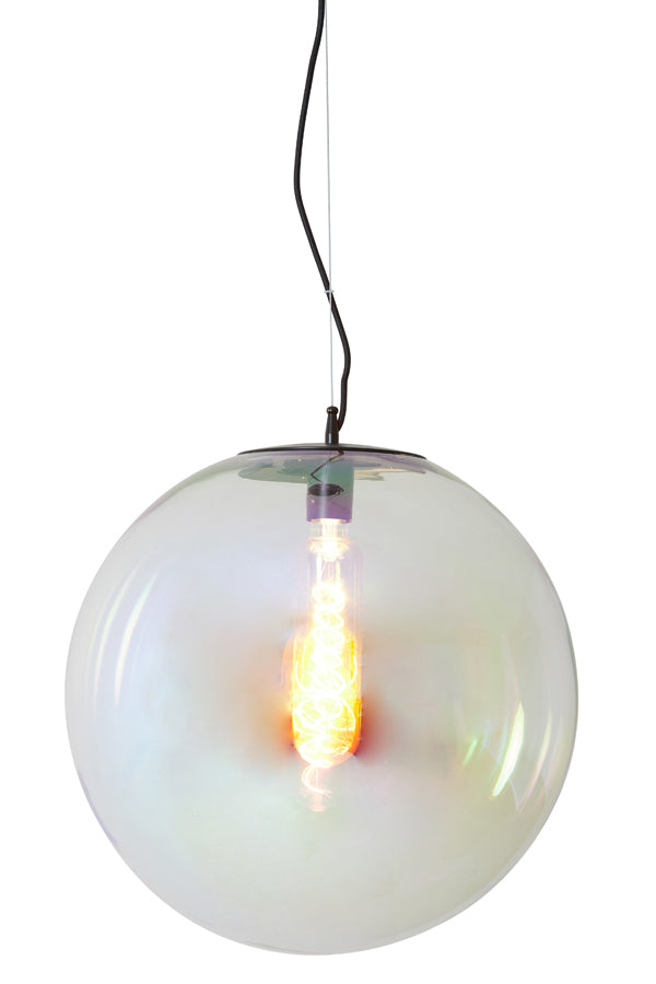 Light & Living - Hanglamp 'Medina' (48cm, Glas, Rainbow & Black)