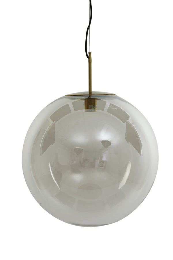 Light &amp; Living - Lampe à suspension 'Medina' (48cm, Verre, Bronze Antique et Transparent)