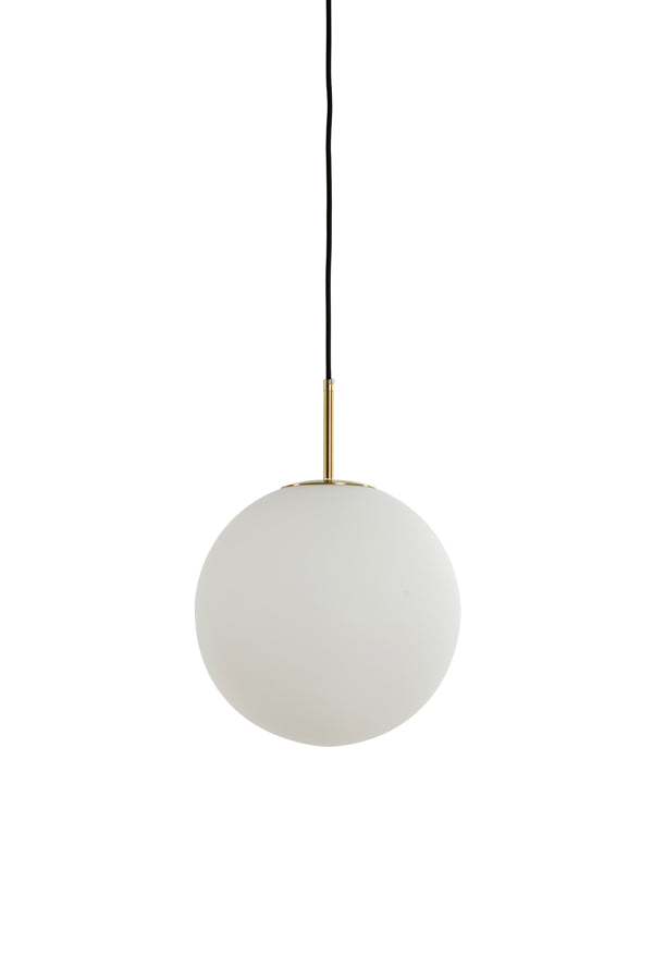 Light & Living - Hanglamp 'Medina' (25cm, Glas, Antique Bronze & Matt White)