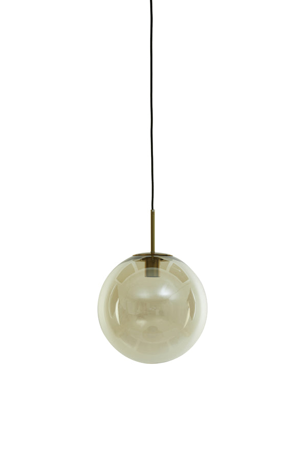 Light &amp; Living - Lampe à suspension 'Medina' (30cm, Verre, Bronze Antique et Ambre)