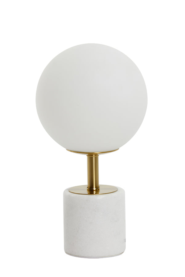 Light & Living - Tafellamp 'Medina' (Maat M, Antique Bronze & Glass Matt White)