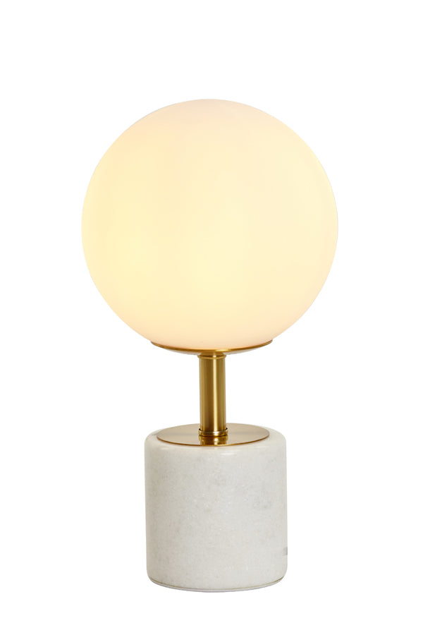 Light &amp; Living - Lampe de table 'Medina' (Taille M, Bronze Antique &amp; Verre Blanc Mat)