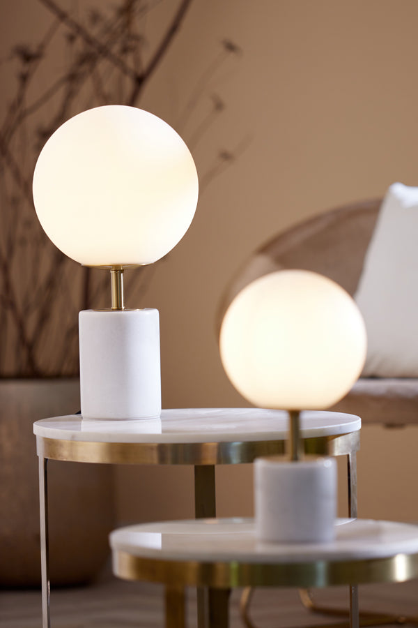 Light &amp; Living - Lampe de table 'Medina' (Taille L, Bronze Antique &amp; Verre Blanc Mat)