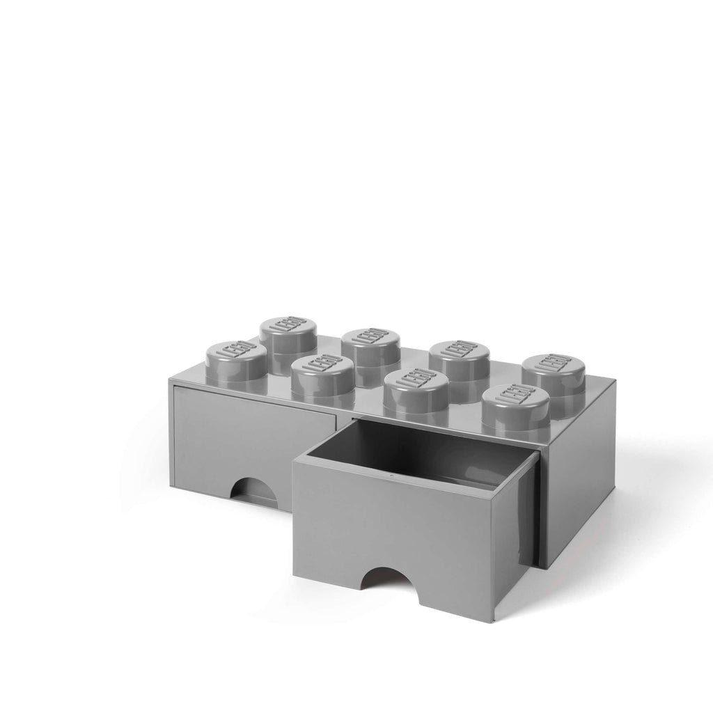 Lego - Opbergbox 'Brick 8' (Met twee lades, Grijs)