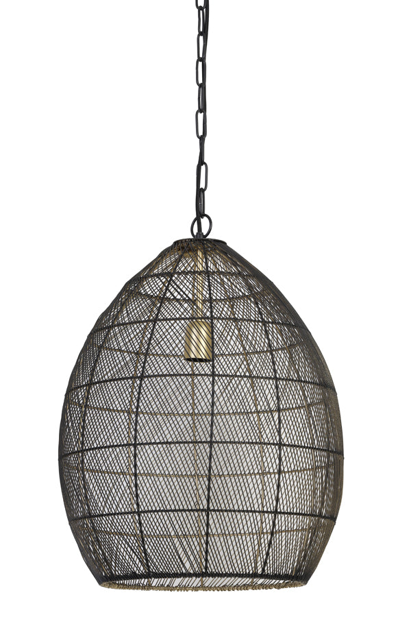 Light &amp; Living - Lampe suspendue 'Meya' (Taille L, Noir &amp; Or)