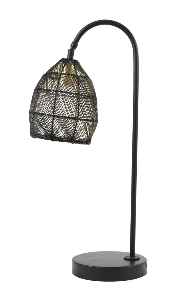 Light &amp; Living - Lampe de table 'Meya' (Noir Mat &amp; Or)