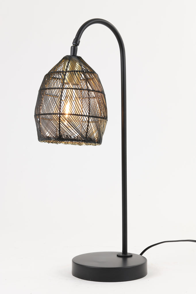 Light &amp; Living - Lampe de table 'Meya' (Noir Mat &amp; Or)