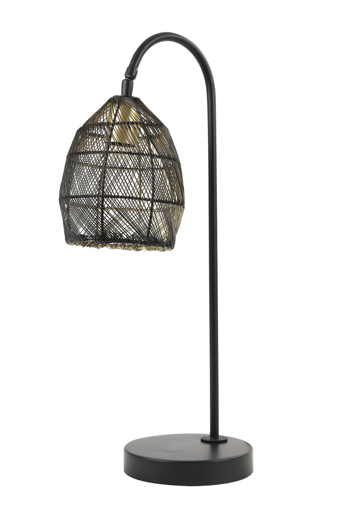 Light &amp; Living - Lampe de table 'Meya' (Noir Mat &amp; Or)