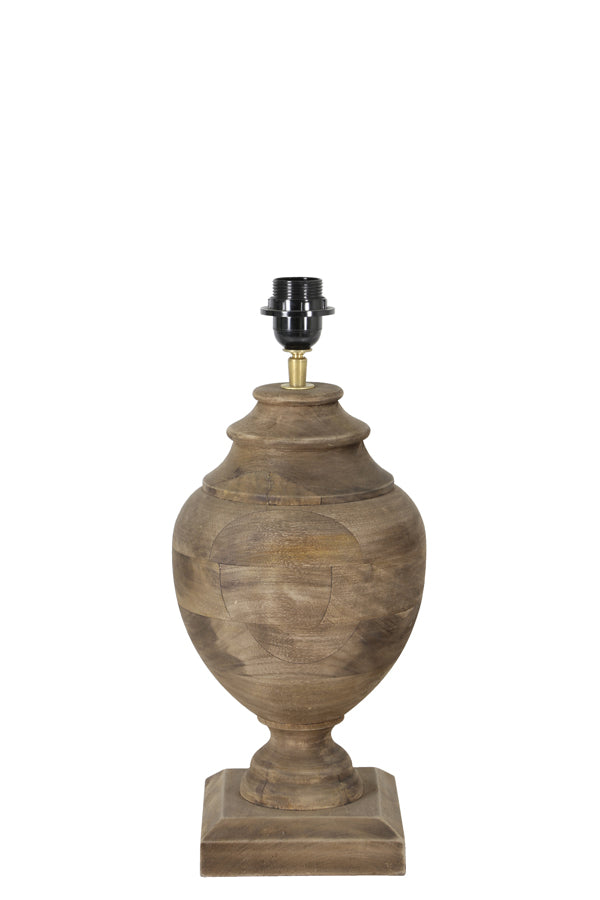 Light &amp; Living - Pied de lampe 'Milazzo' (45cm de haut, Bois, Weather Barn)