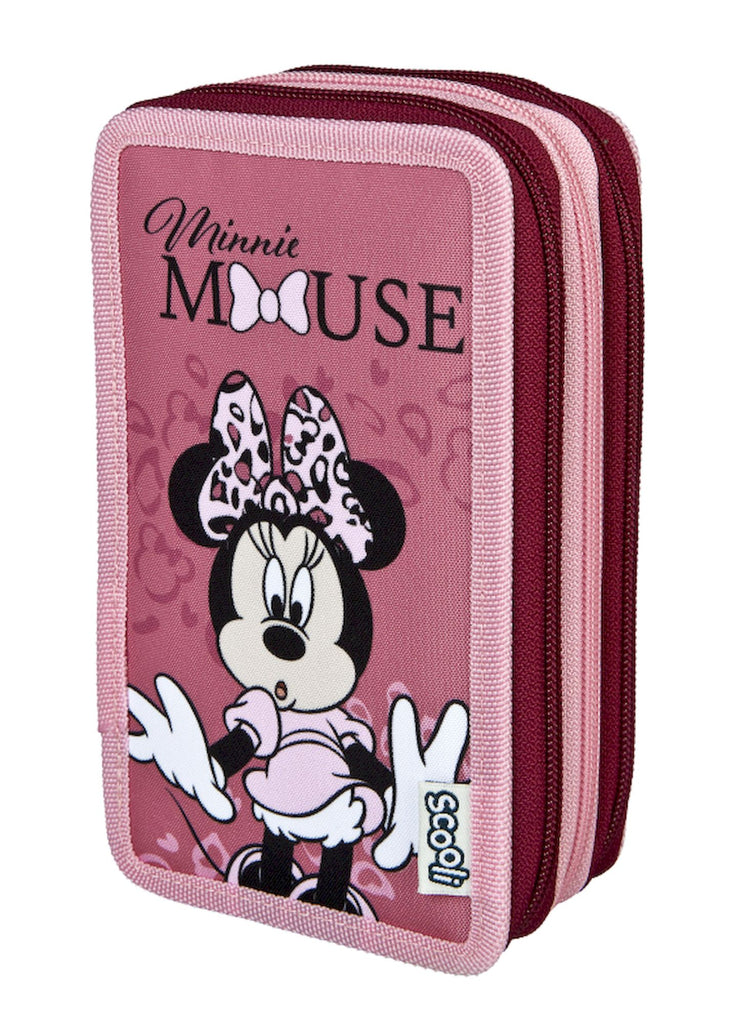 Undercover - Schooletui 3 laags met inhoud 'Minnie Mouse'
