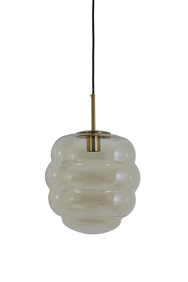 Light &amp; Living - Lampe suspendue 'Misty' (Taille S, Verre, Ambre et Or)