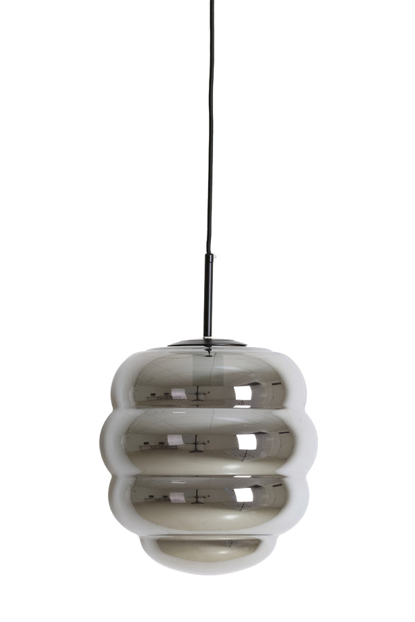 Light &amp; Living - Lampe suspendue 'Misty' (Taille S, Verre, Noir Mat)