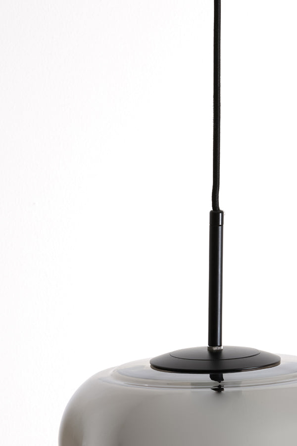 Light &amp; Living - Lampe suspendue 'Misty' (Taille S, Verre, Noir Mat)