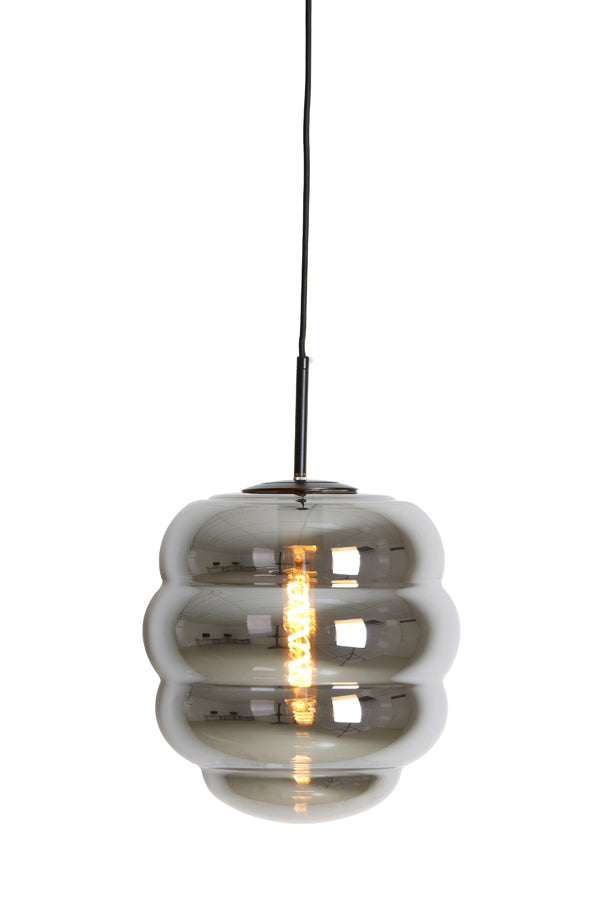 Light &amp; Living - Lampe suspendue 'Misty' (Taille S, Verre, Noir Mat)