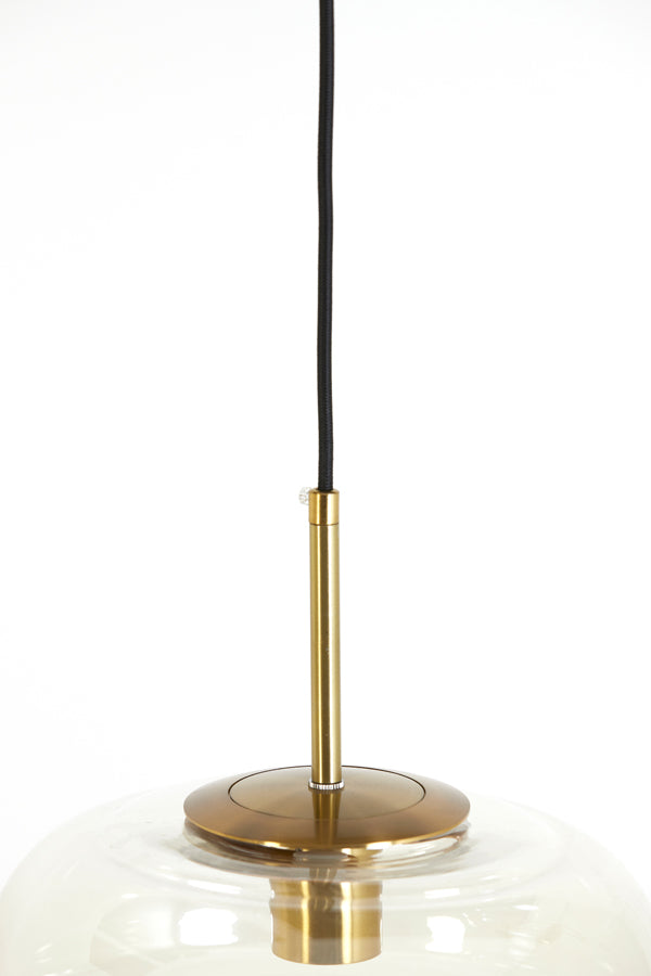 Light &amp; Living - Lampe suspendue 'Misty' (Taille S, Verre, Ambre et Or)