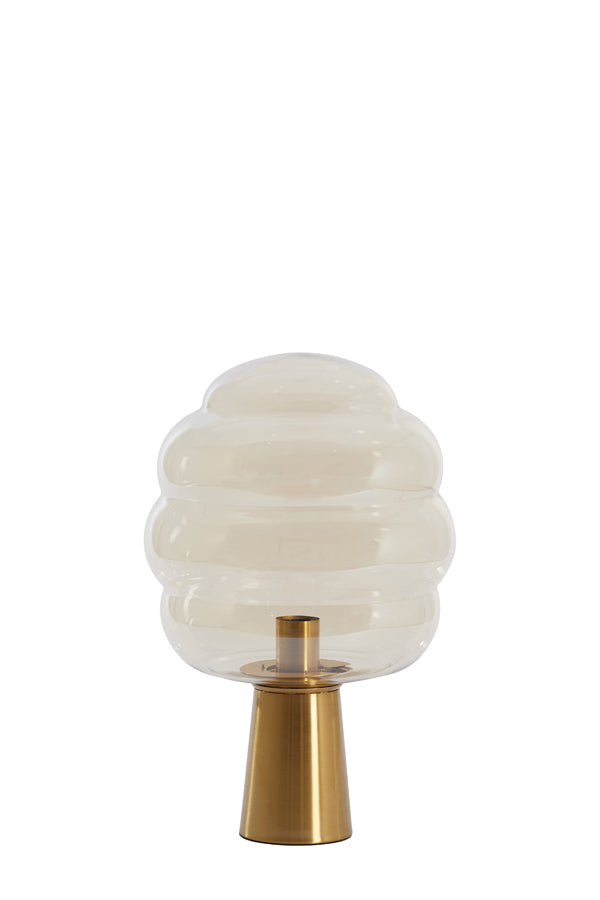 Light &amp; Living - Lampe de table 'Misty' (Verre Ambre &amp; Or)