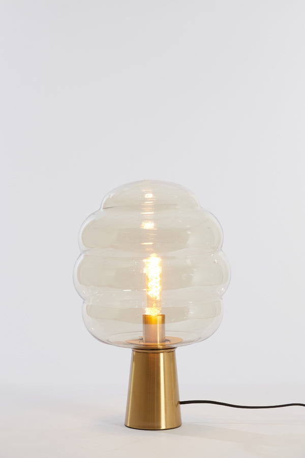 Light &amp; Living - Lampe de table 'Misty' (Verre Ambre &amp; Or)