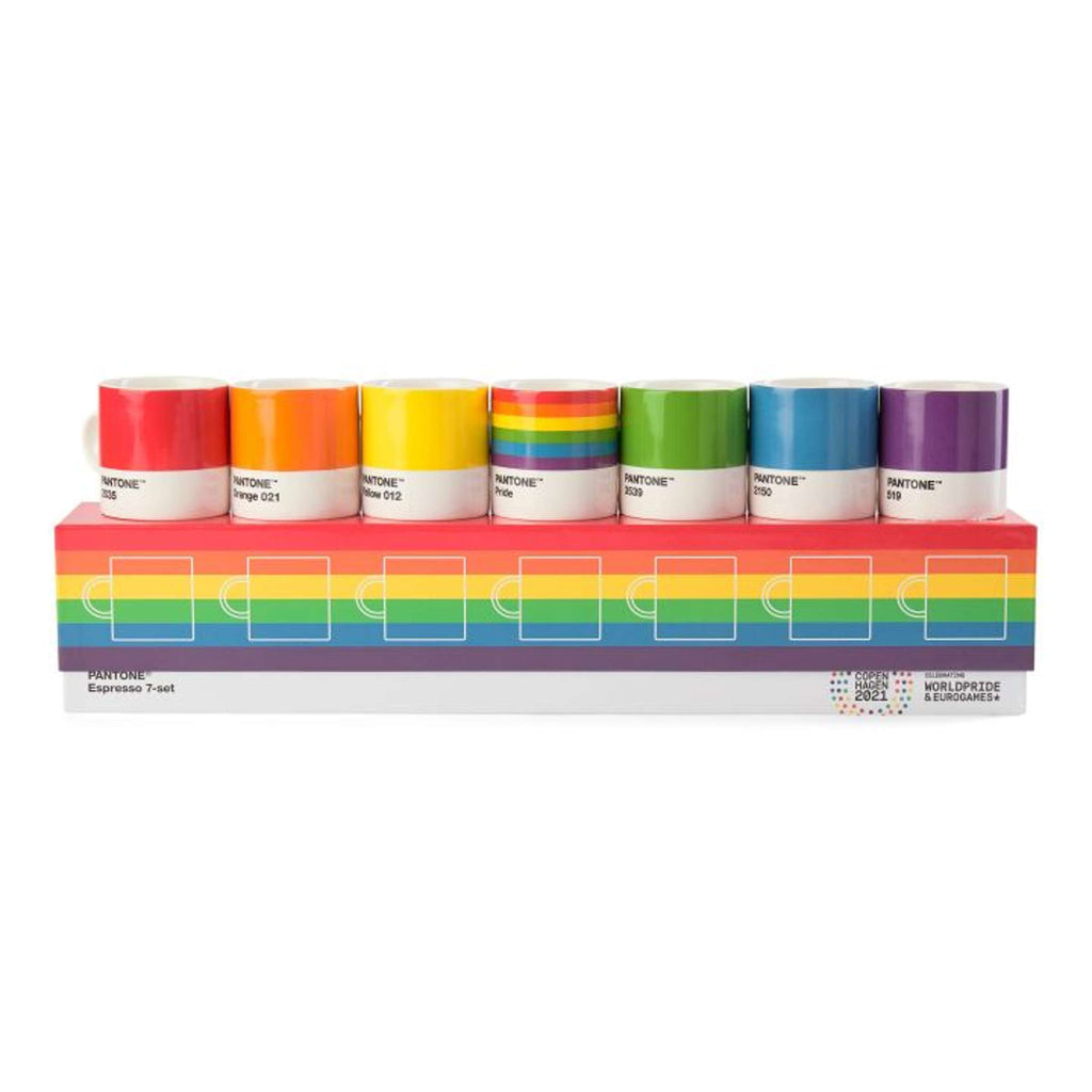 Copenhagen Design - Tasses à expresso dans un coffret cadeau 'Pantone' (Lot de 7, 120 ml, Pride)