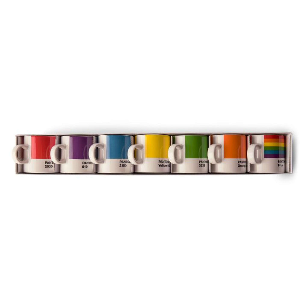 Copenhagen Design - Tasses à expresso dans un coffret cadeau 'Pantone' (Lot de 7, 120 ml, Pride)