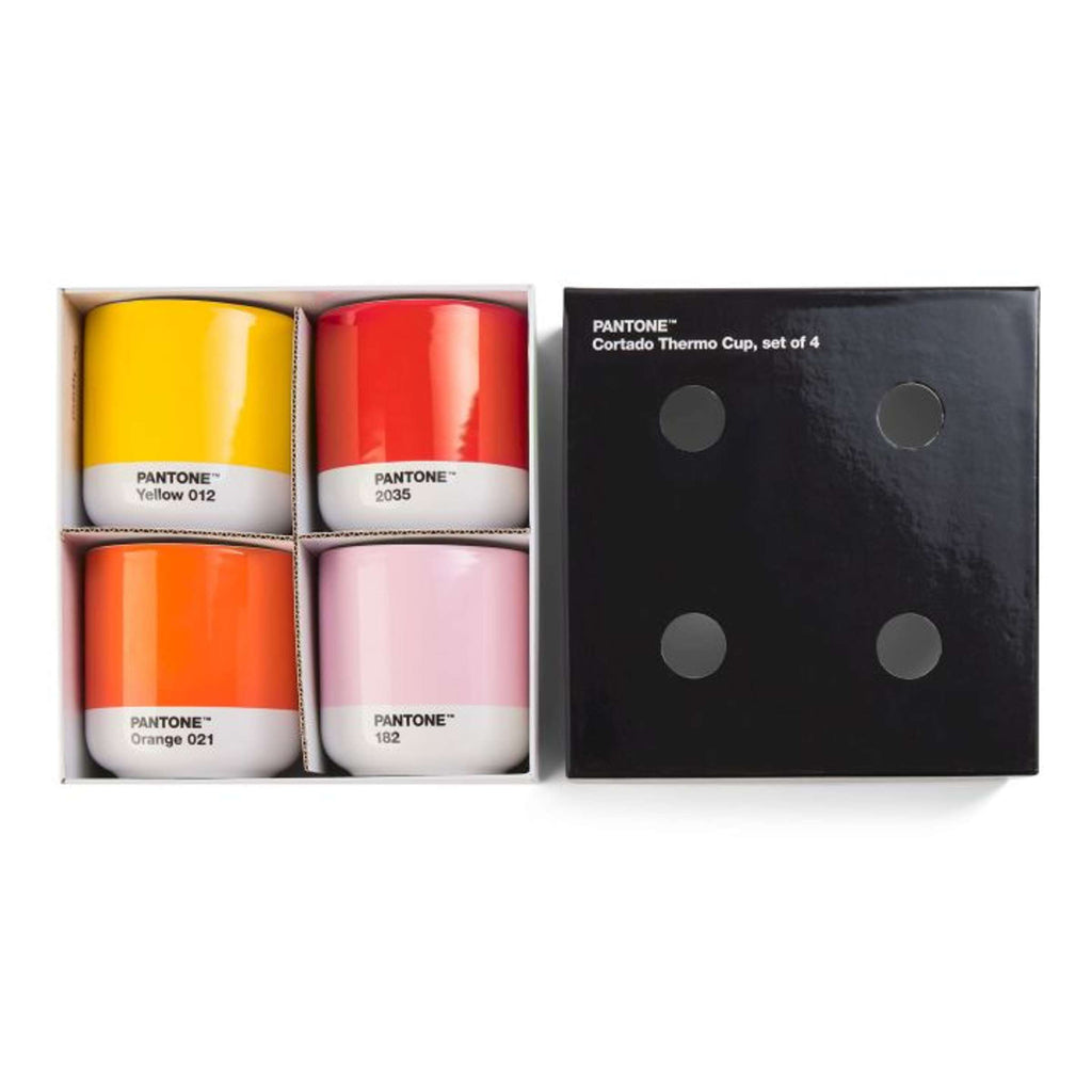 Copenhagen Design - Cortado beker giftset 'Pantone' (Set van 4, Dubbelwandig, 170ml, Colorful)