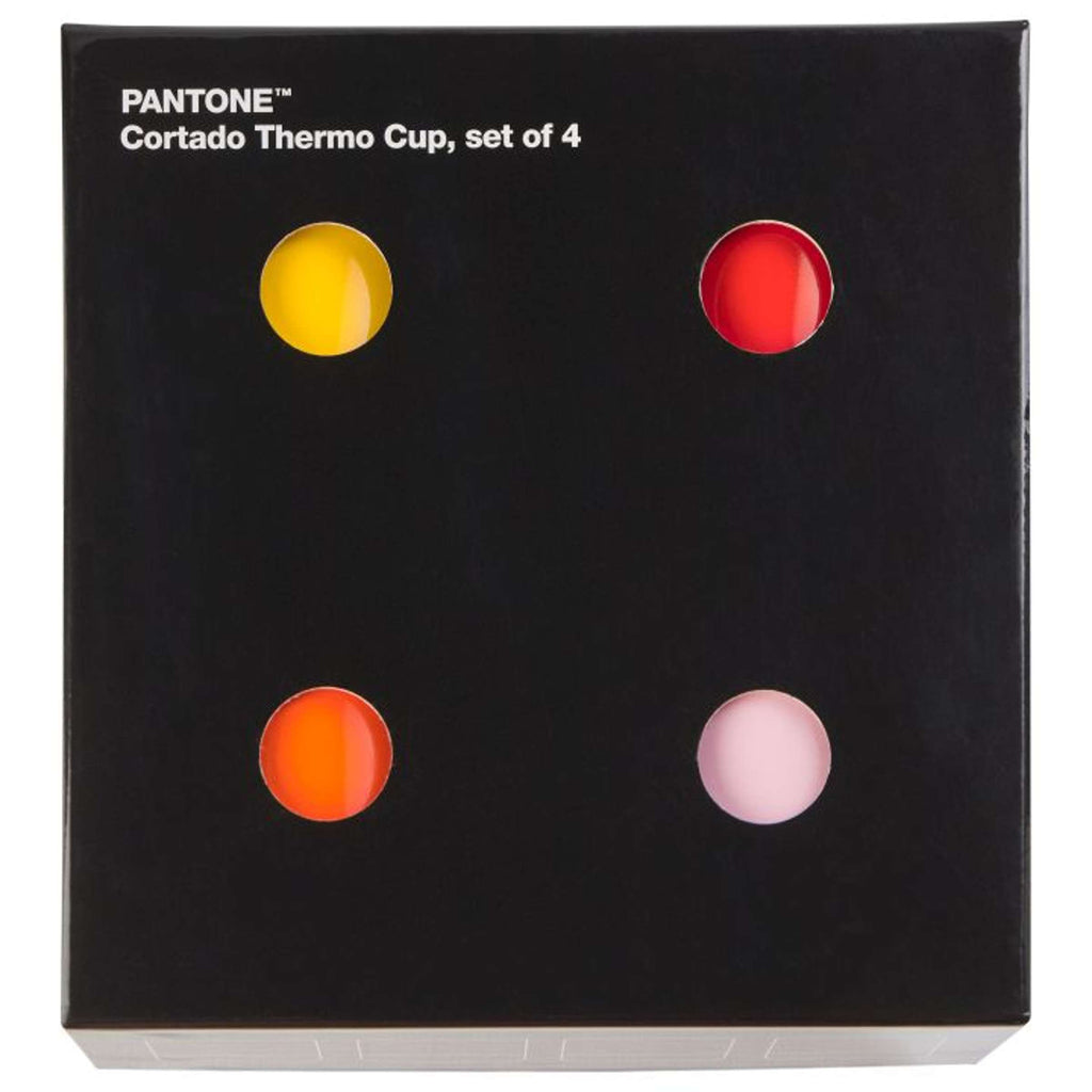 Copenhagen Design - Cortado beker giftset 'Pantone' (Set van 4, Dubbelwandig, 170ml, Colorful)
