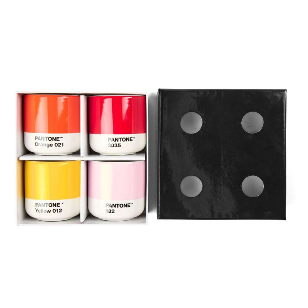 Copenhagen Design - Macchiatobekers in giftbox 'Pantone' (Set van 4, 100ml, Warm Grey/Cool Grey/Brown/Black)