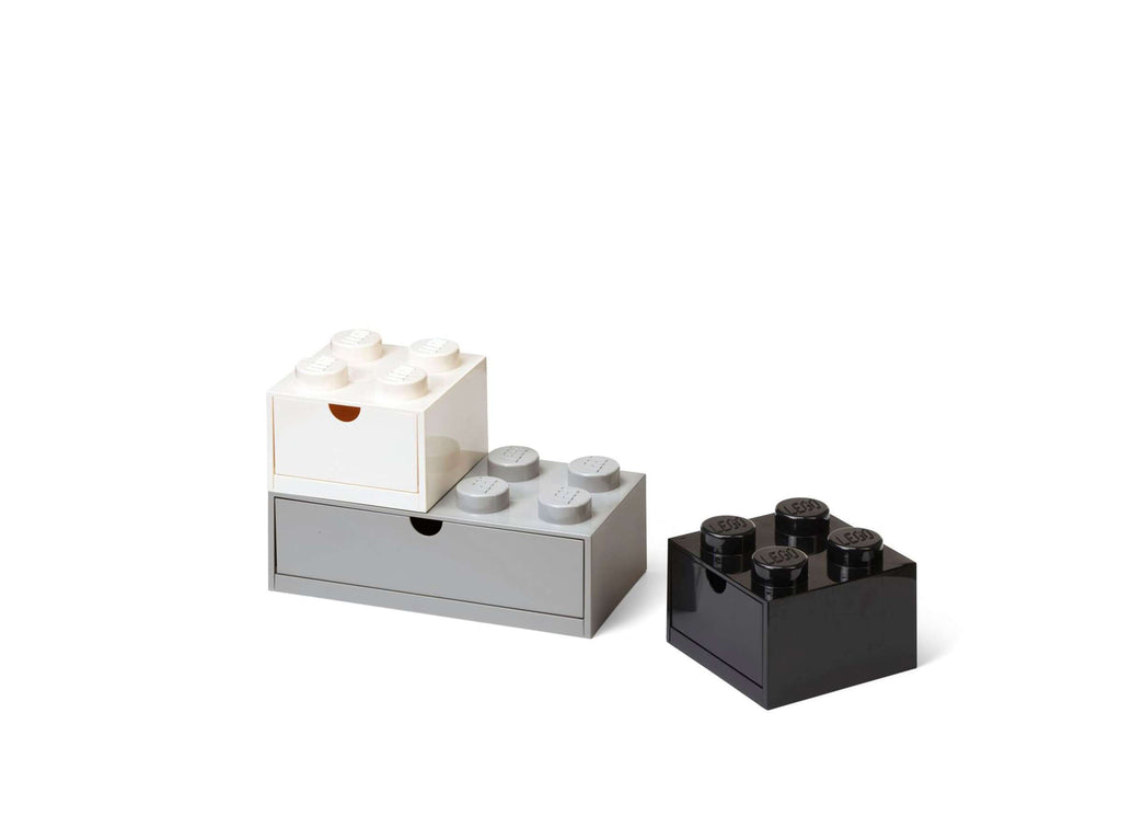 Boîte de rangement tiroir de bureau brique monochrome lot de 3 pièces