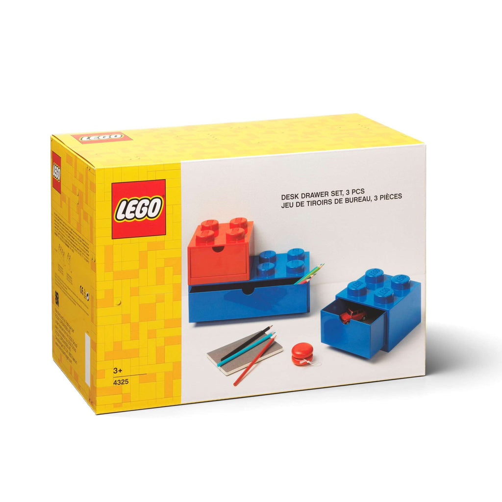 Lego - Opbergbox 'Brick' (Set van 3, Kleurrijk)