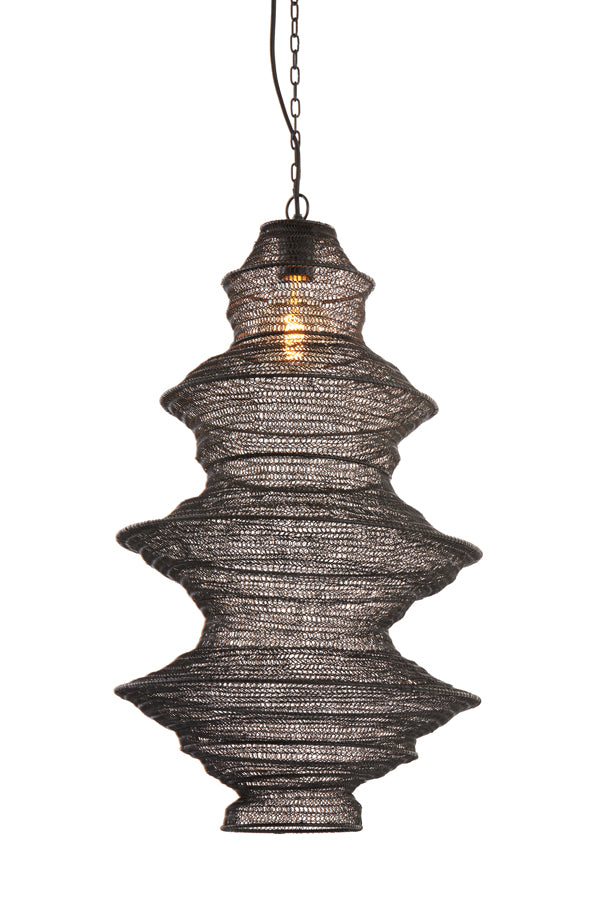 Light &amp; Living - Lampe suspendue 'Nakisha' (Taille M, Noir Mat)