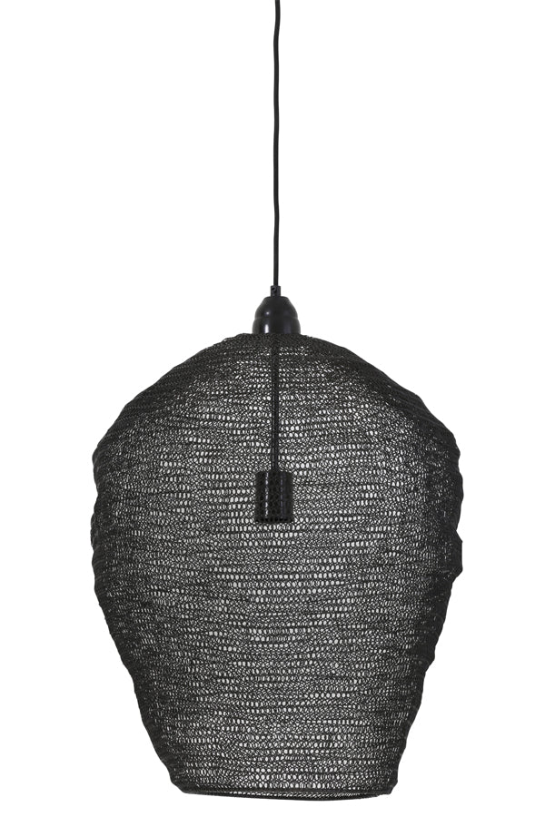 Light &amp; Living - Lampe suspendue 'Nikki' (Taille L, Fil, Noir Brillant)