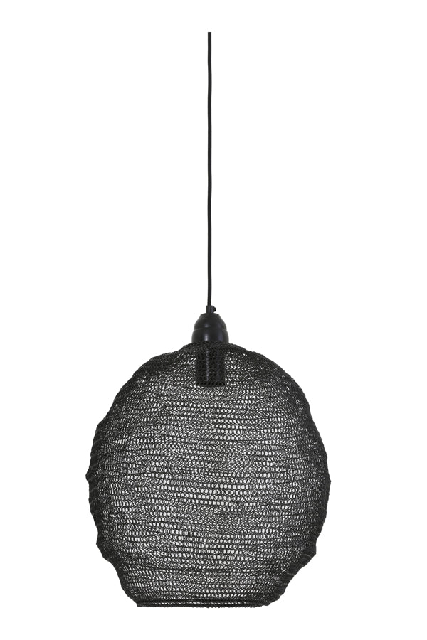 Light &amp; Living - Lampe suspendue 'Nina' (Taille M, Fil, Noir Brillant)