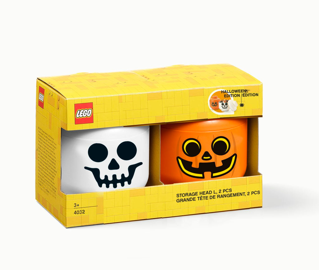Lego - Opbergbox 'Pompoen- en skelethoofd' (Set van 2, Groot)