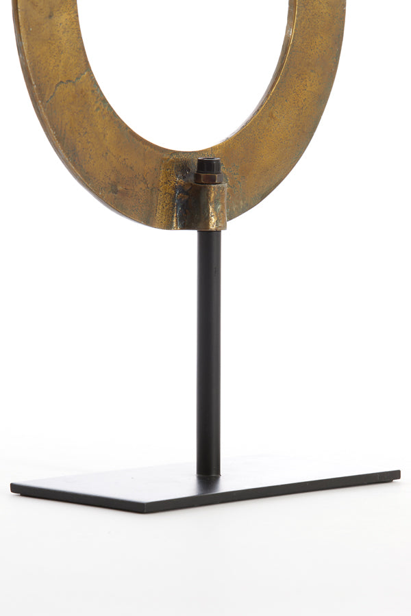 Light & Living - Decoratief beeld 'Waiwo' (Raw Antique Bronze & Matzwart)