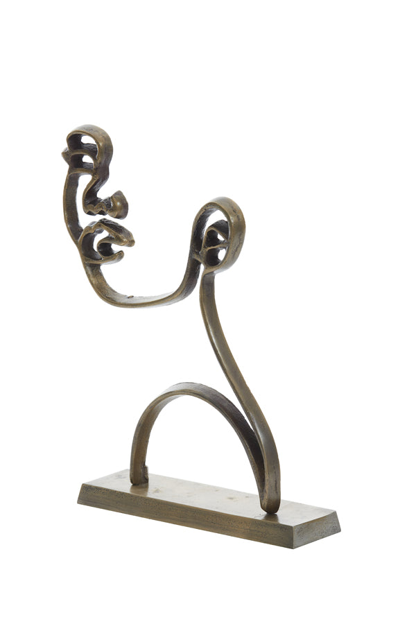 Light &amp; Living - Dekostatue 'Gesicht' (Antike Bronze)