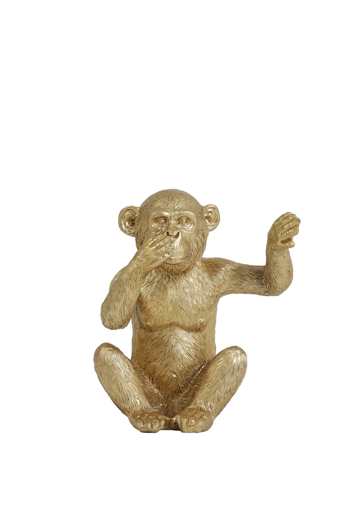 Light & Living - Decoratieve beeldjes 'Monkey' (Set van 3, Goud)