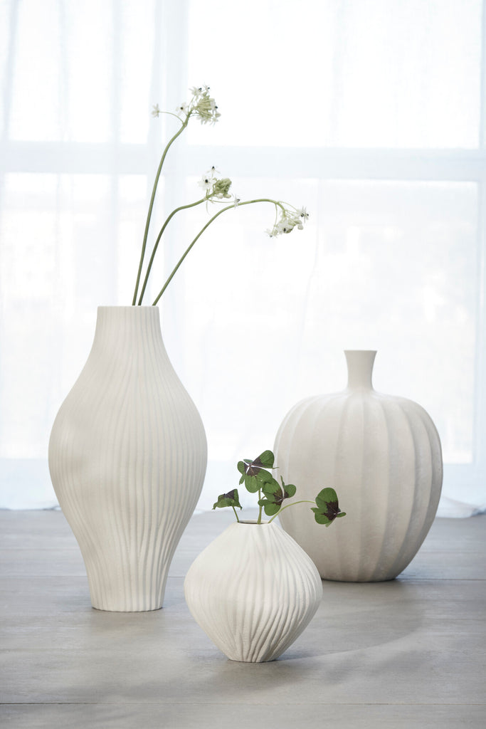 Lene Bjerre - Vase 'Esme' (42cm de haut, Blanc cassé)