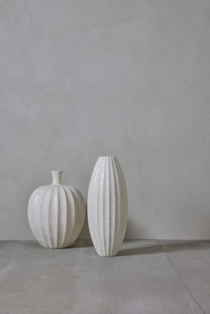 Lene Bjerre - Vase 'Esme' (42cm de haut, Blanc cassé)