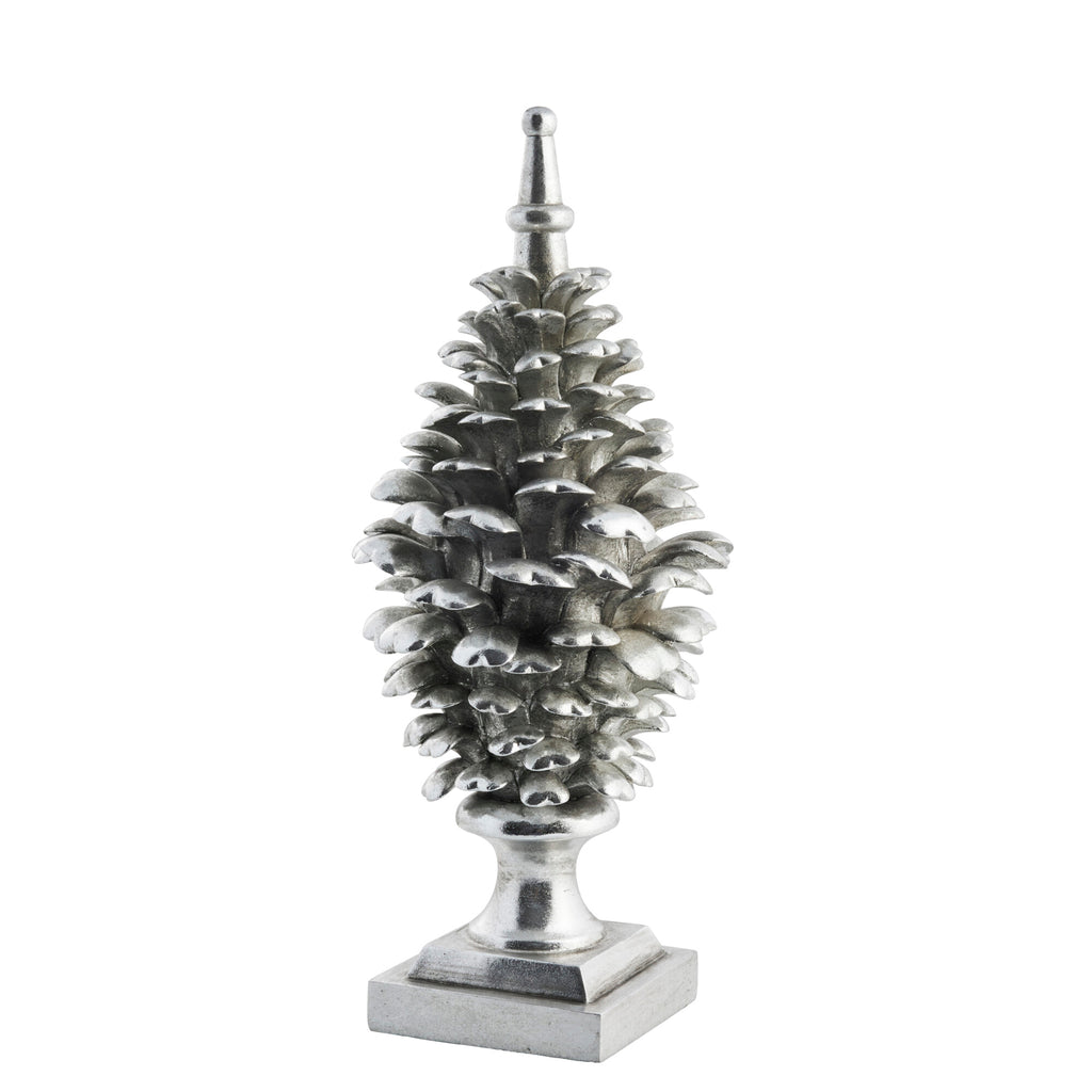 Lene Bjerre - Decoratieve dennenappel 'Gracie' (40.2cm hoog, Zilver)