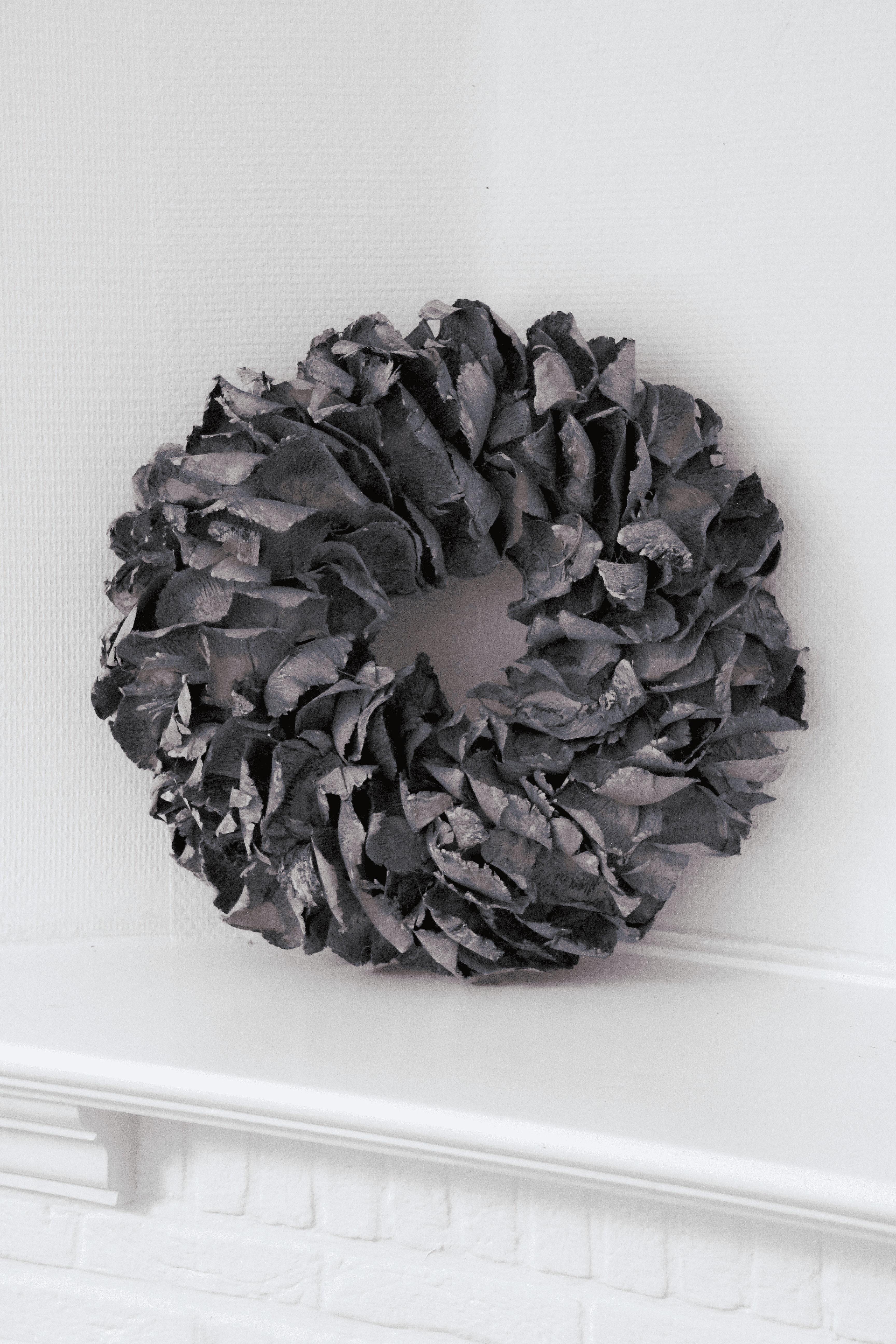 Maison d'Abri - Couronne 'Palm Petal' (Ø40cm, Lavis gris foncé)