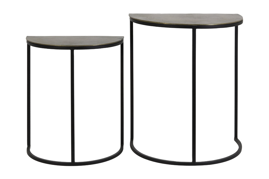 Light &amp; Living - Tables d'appoint 'Peto' (Lot de 2, Bronze Antique Brut Noir)