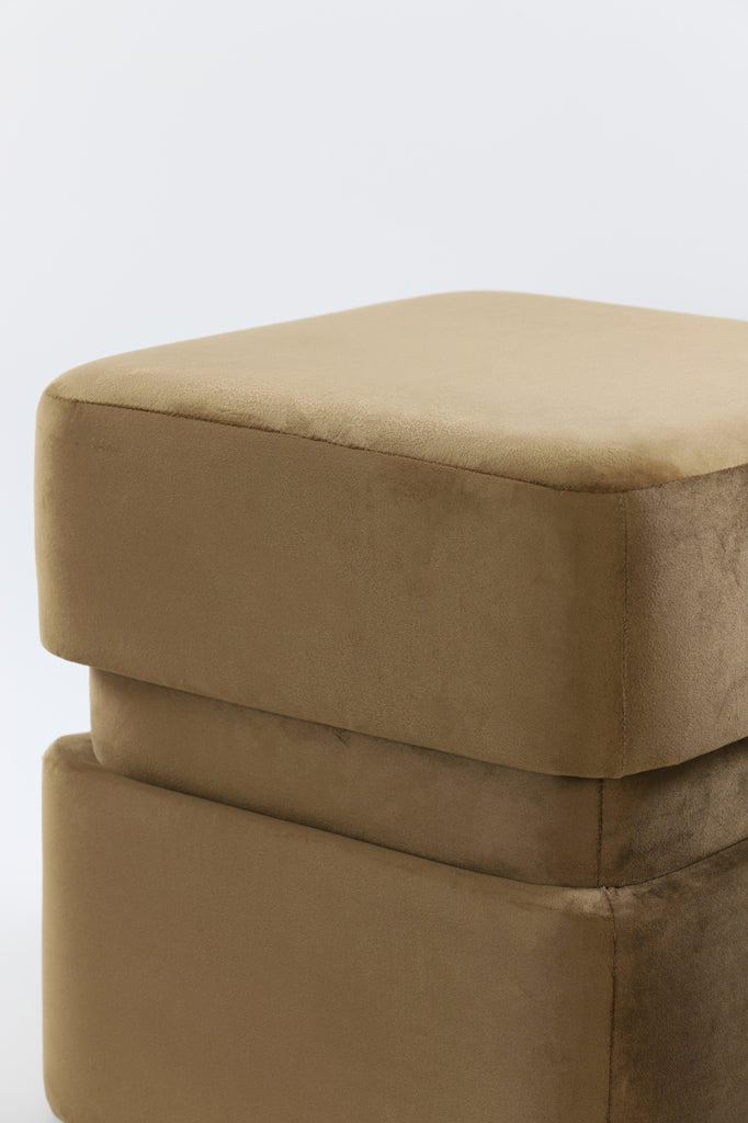 Light &amp; Living - Pouf 'Piazza' (Velours, Marron)