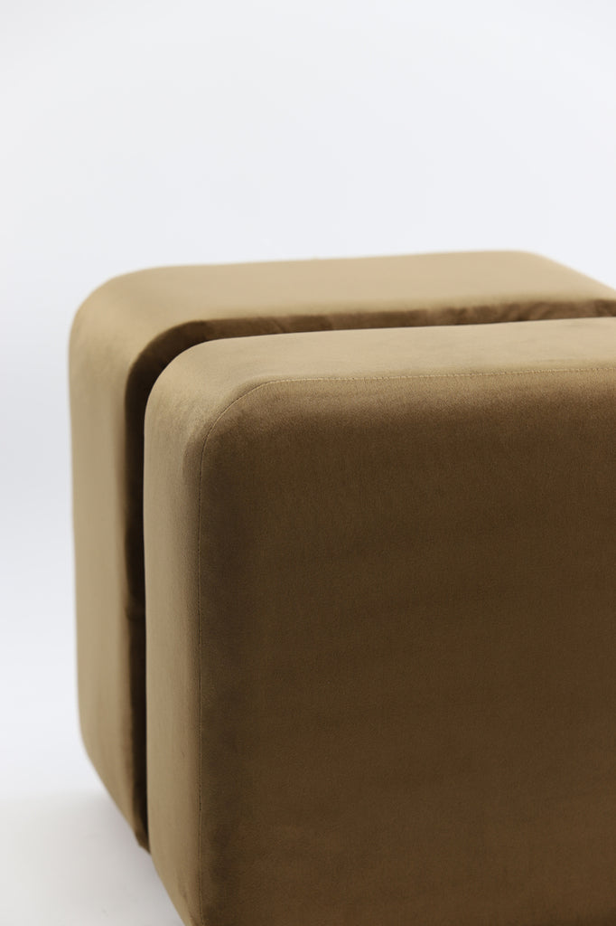 Light &amp; Living - Pouf 'Piazza' (Velours, Marron)